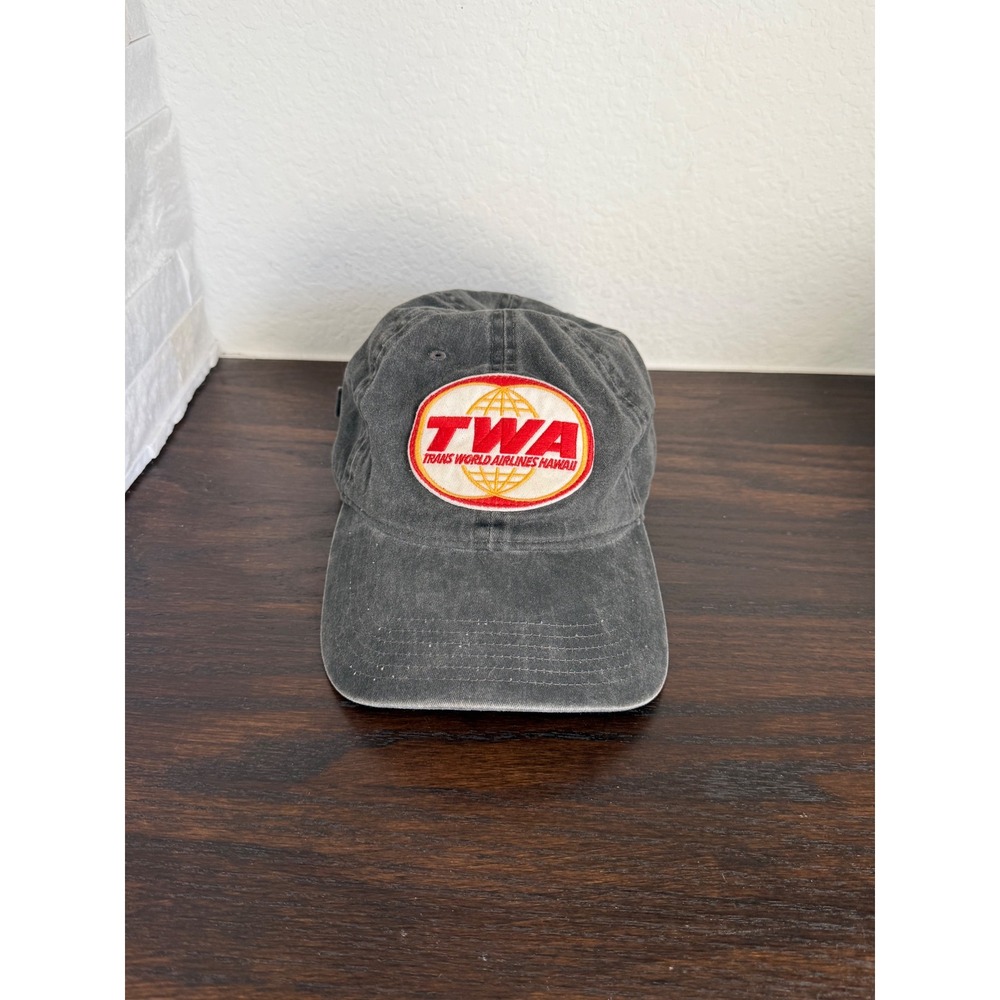 Malibu Shirts TWA Trans World Airlines Hawaii Hat Washed Gray Vintage Style Cap